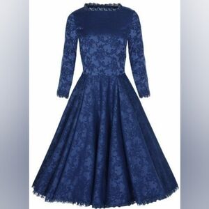 Lindy Bop 'Antoinette' Vintage Long Sleeved Brocade Cocktail Evening Dress
